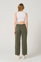 Gennaro-Carpenter Pants- Women Haki-Kot Pantolon-3-fleurdirect.live