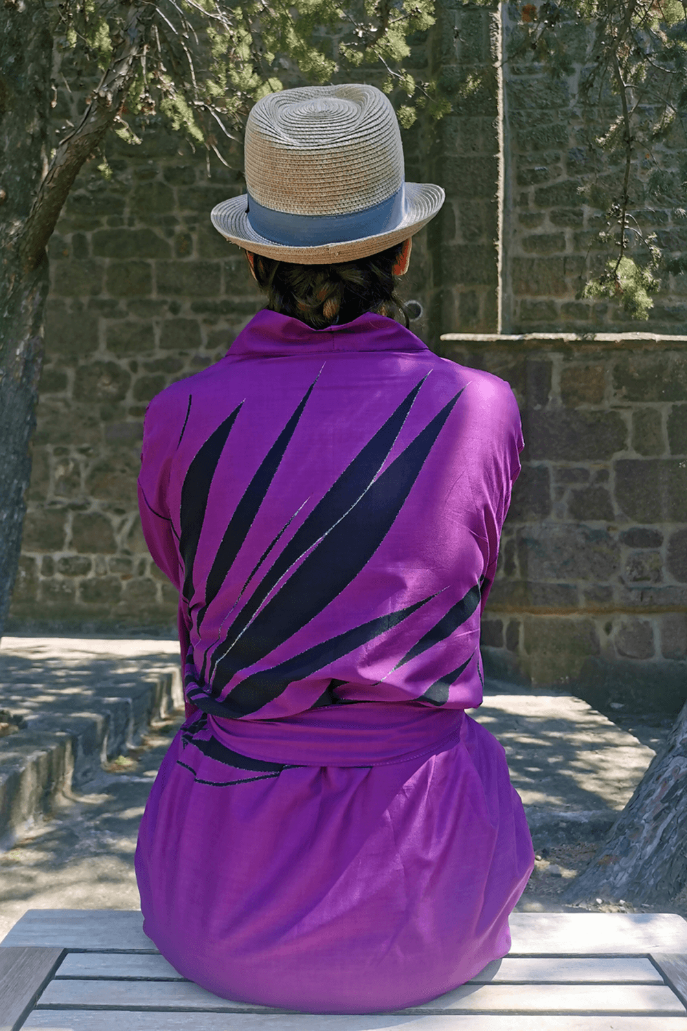 Geomi-Floral Kimono - Fuşya-Kimono-3-fleurdirect.live