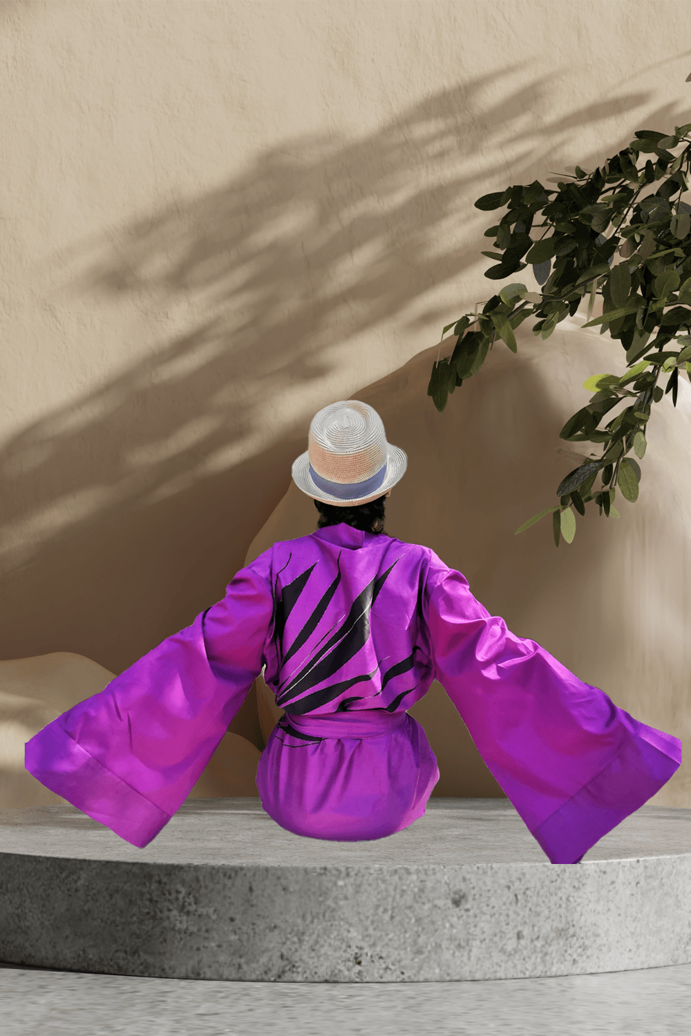 Geomi-Floral Kimono - Fuşya-Kimono-7-fleurdirect.live