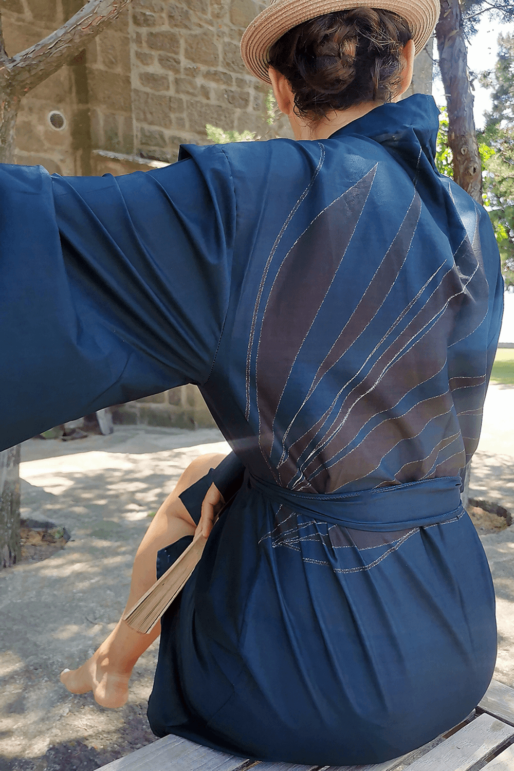 Geomi-Floral Kimono - Petrol-Kimono-2-fleurdirect.live