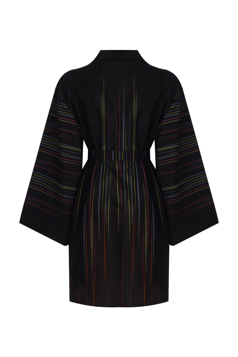 Geomi-Rainbow Kimono - Siyah-Kimono-1-fleurdirect.live