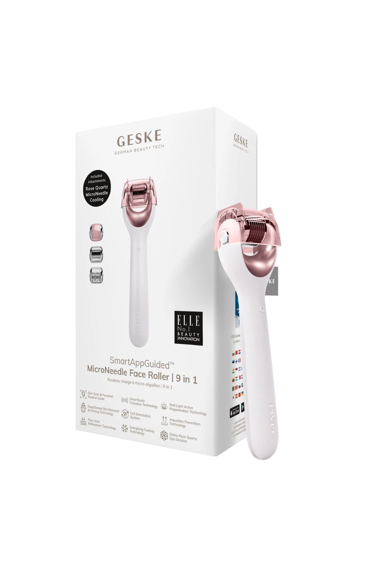 Geske-Mikro İğneli, Buz Başlığı, Pembe Kuvars Başlıklı Dermaroller Cihaz | Micro Needle Face Roller-Cilt Bakım Aletleri-7-fleurdirect.live