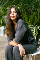 Handarte Los Angeles-Antrasit Müslin Wrap Top-Top-5-fleurdirect.live