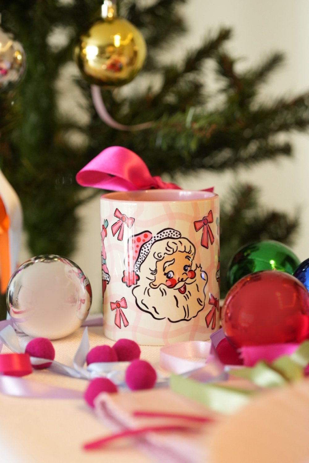 Hello Melody-Pink Santa Kupa-Bardak-3-fleurdirect.live