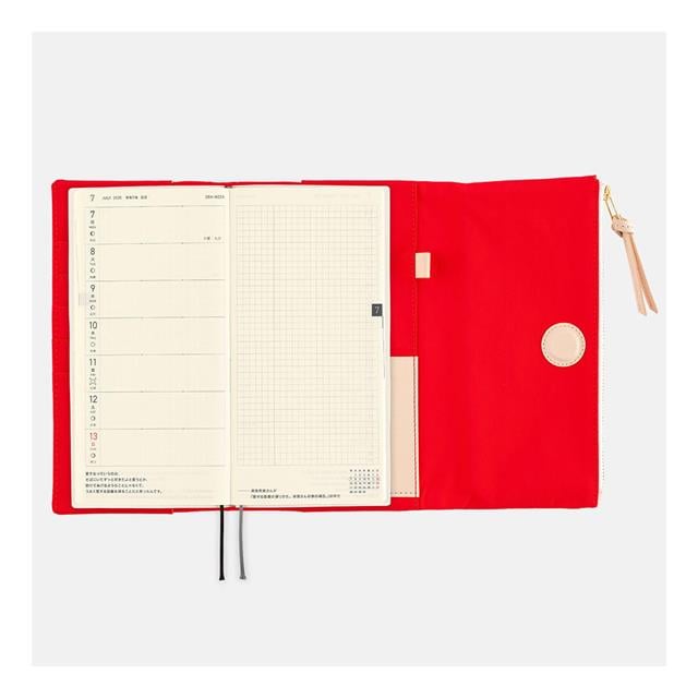 Hobonichi-Techo Weeks Cover Tragen Red Defter Kılıfı-Aksesuar-10-fleurdirect.live