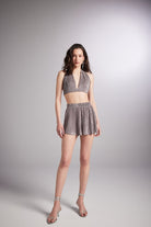Beli Lastikli Mini Comfy Şort Vizon