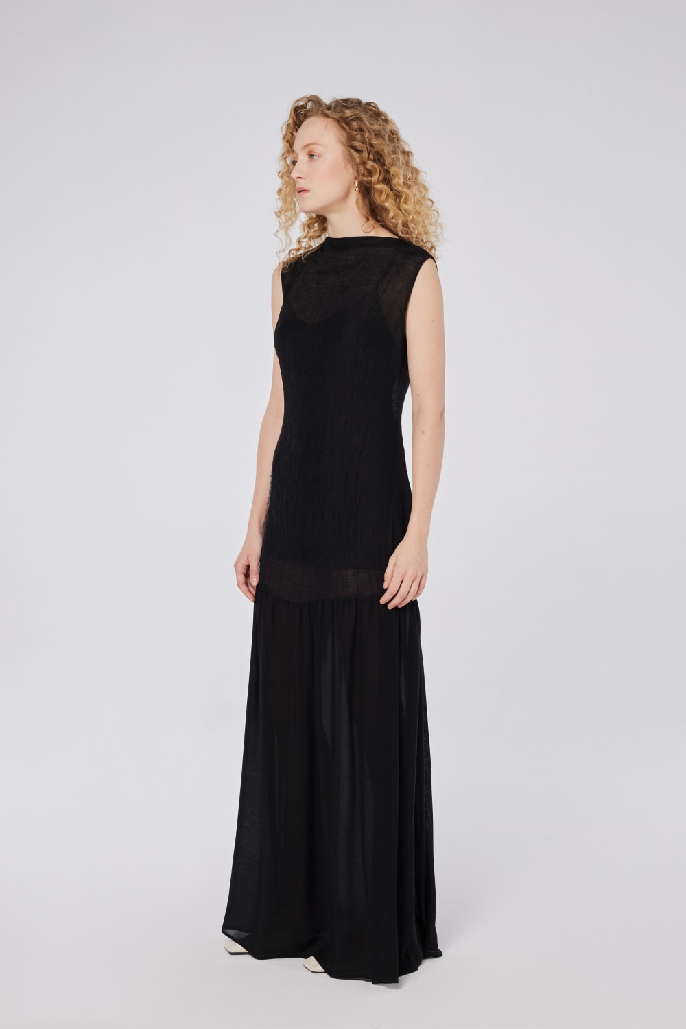 House of IKA-Crinkle Kontrast Maxi Elbise-Elbise-2-fleurdirect.live