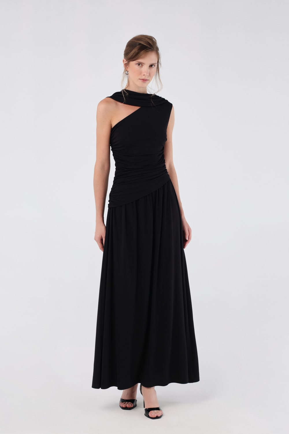 House of IKA-Drapeli Maxi Elbise-Elbise-1-fleurdirect.live