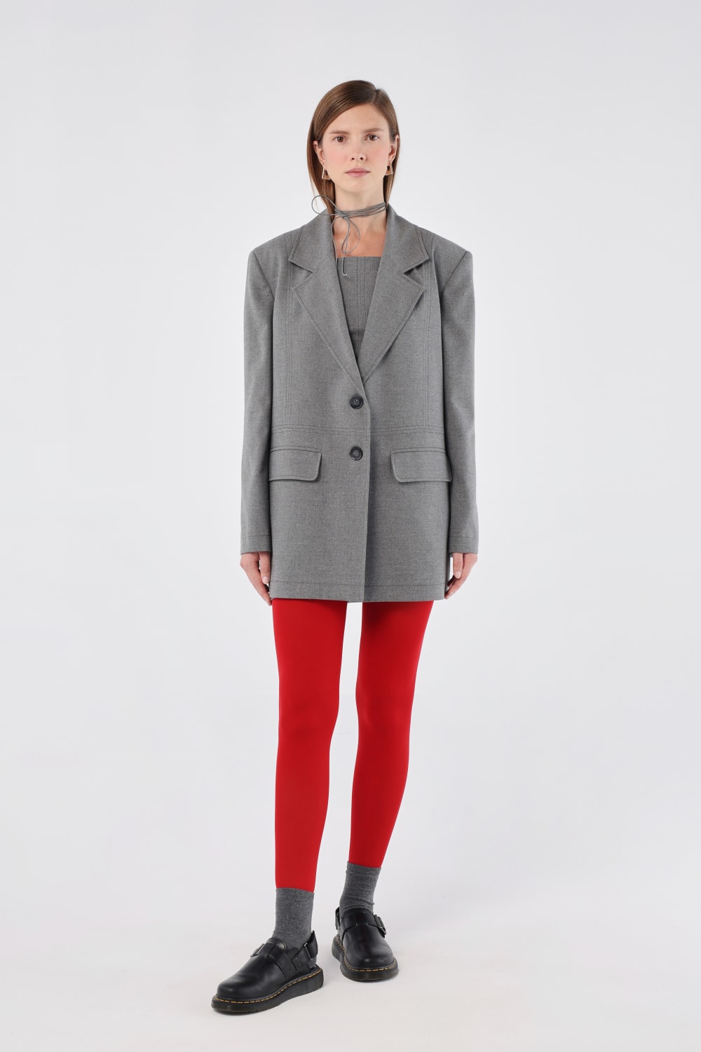 House of IKA-Geniş Kesim Viskon Blazer-Ceket-1-fleurdirect.live