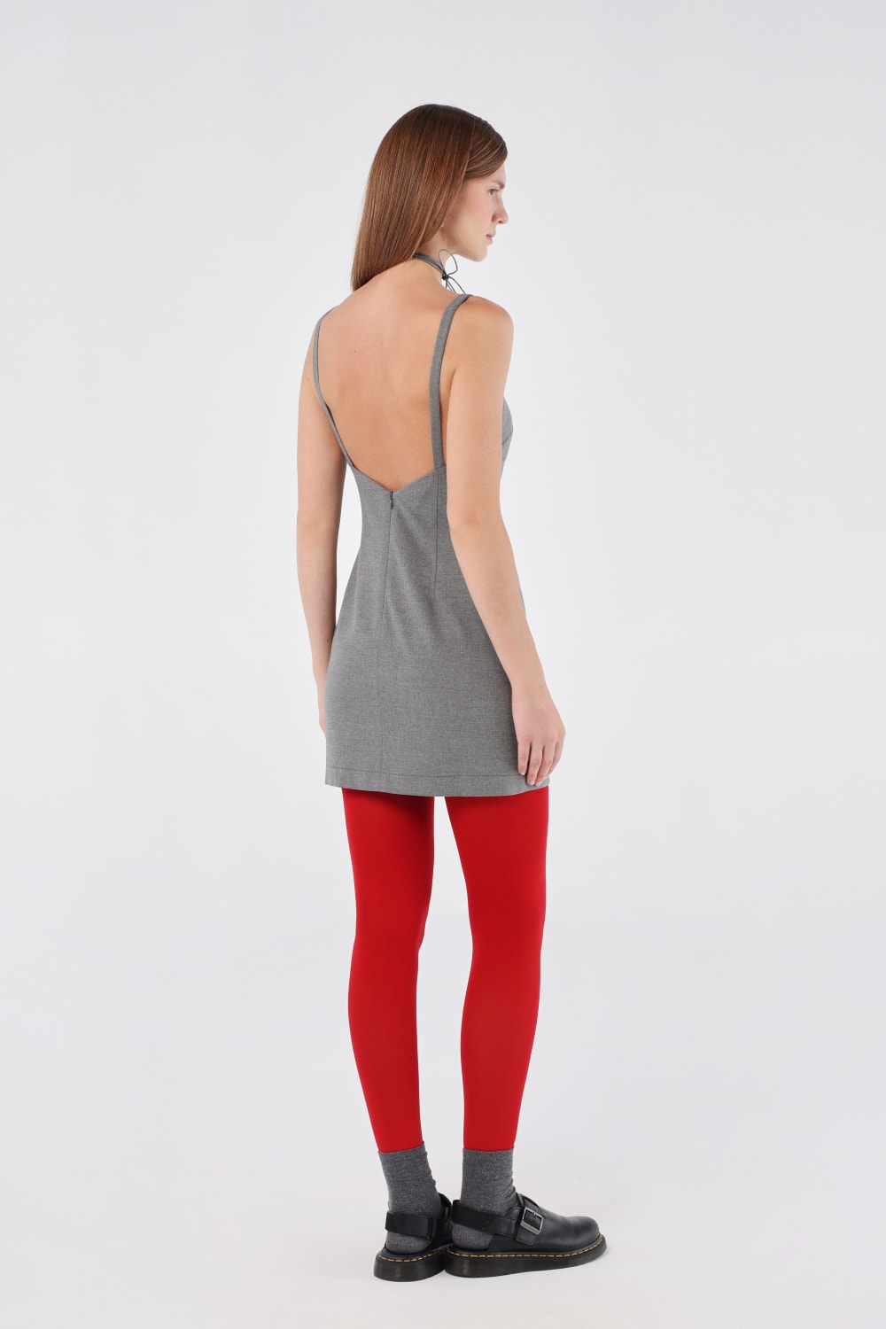 House of IKA-Kare Yaka Mini Elbise-Elbise-3-fleurdirect.live