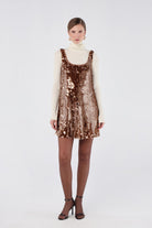 House of IKA-Payetli Mini Elbise-Elbise-1-fleurdirect.live