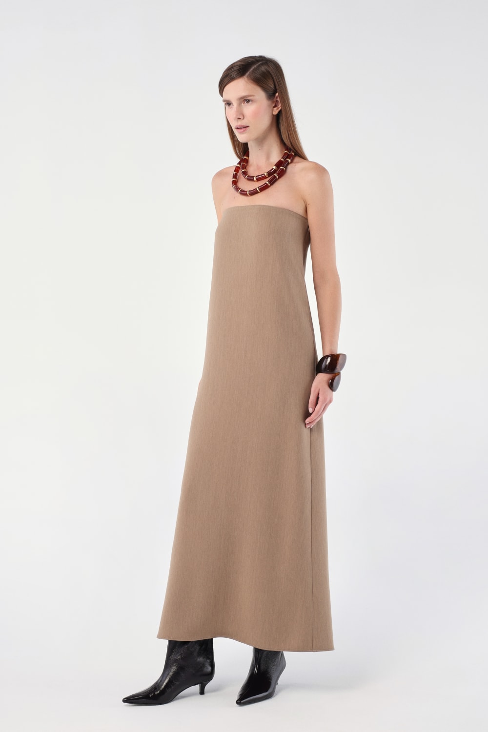 House of IKA-Straplez Maxi Elbise-Elbise-2-fleurdirect.live