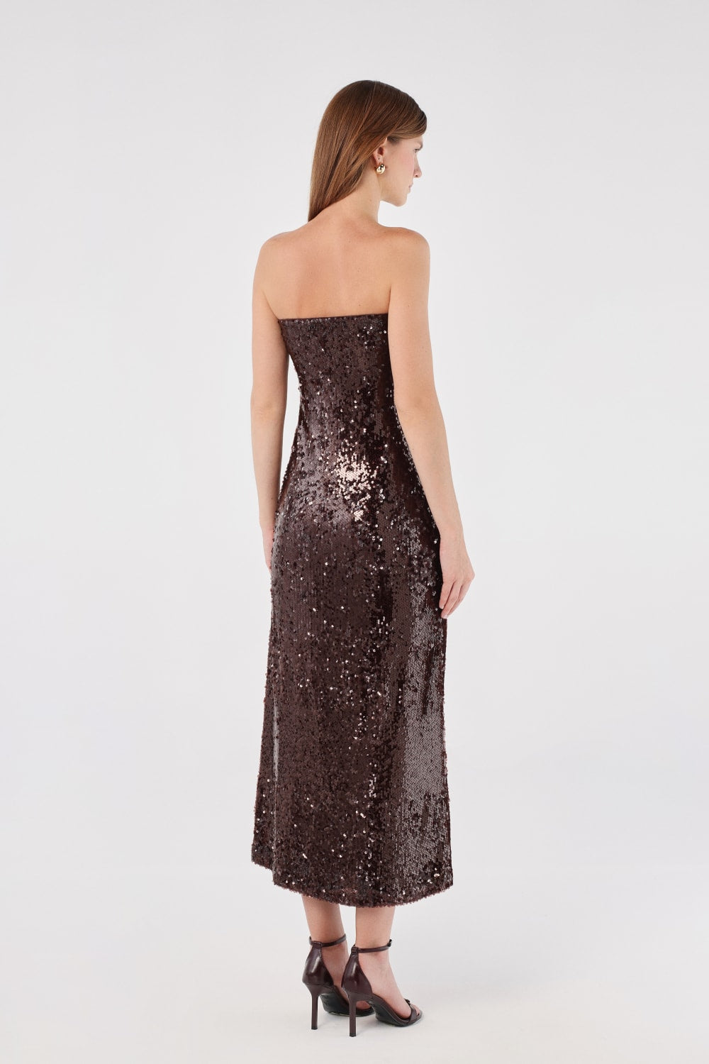 House of IKA-Straplez Payetli Midi Elbise-Elbise-3-fleurdirect.live