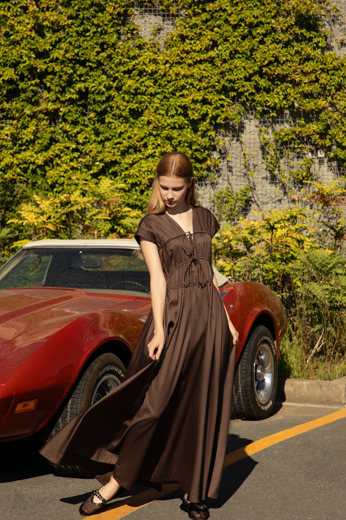 Violet Dark Brown Maxi Dress