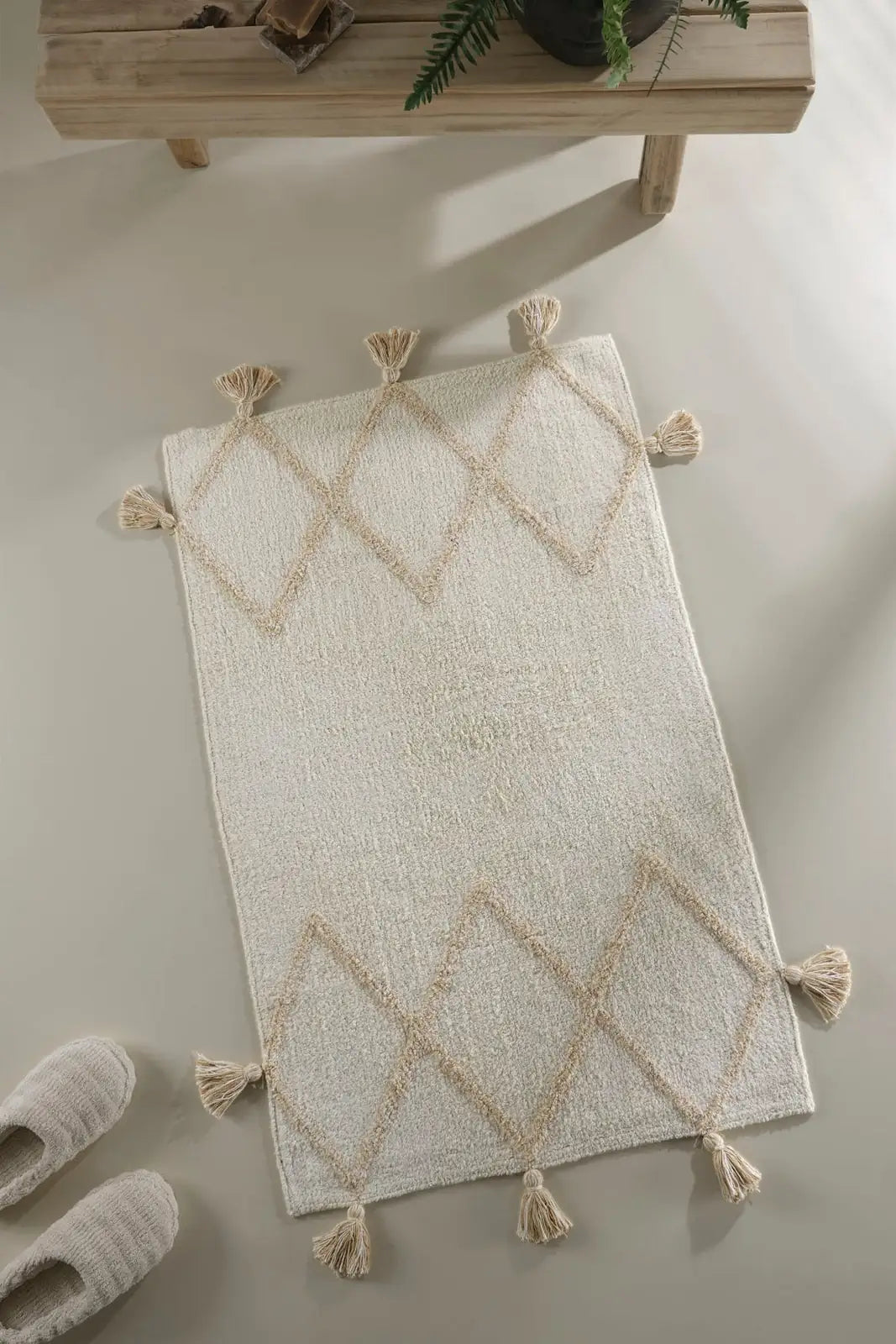 İRYA-Agnes Banyo Paspası Krem 70X110 Cm-Paspas-5-fleurdirect.live