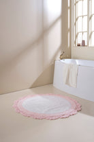 İRYA-Doreen Yuvarlak Banyo Paspası %100 Pamuk 90X90 Pembe-Paspas-3-fleurdirect.live