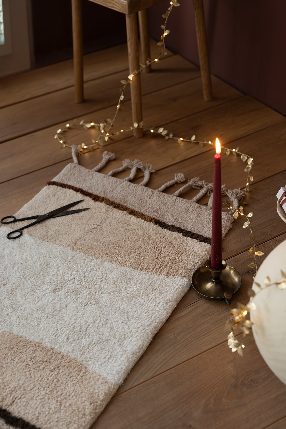 İRYA-Marble Tekli Banyo Paspası %100 Pamuk 50X80 Kahverengi-Paspas-2-fleurdirect.live