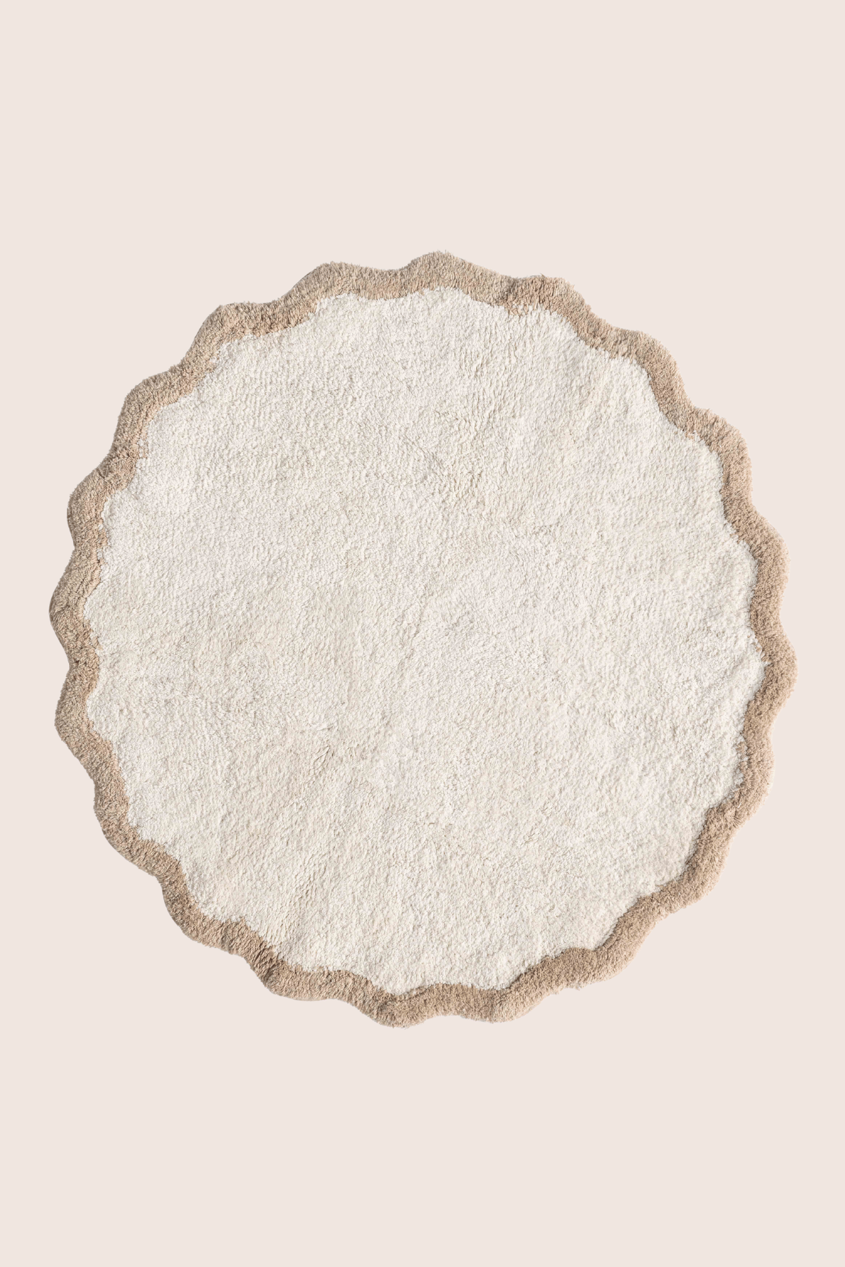 İRYA-Scallop Yuvarlak Banyo Paspası Bambu 90X90 Bej-Paspas-4-fleurdirect.live