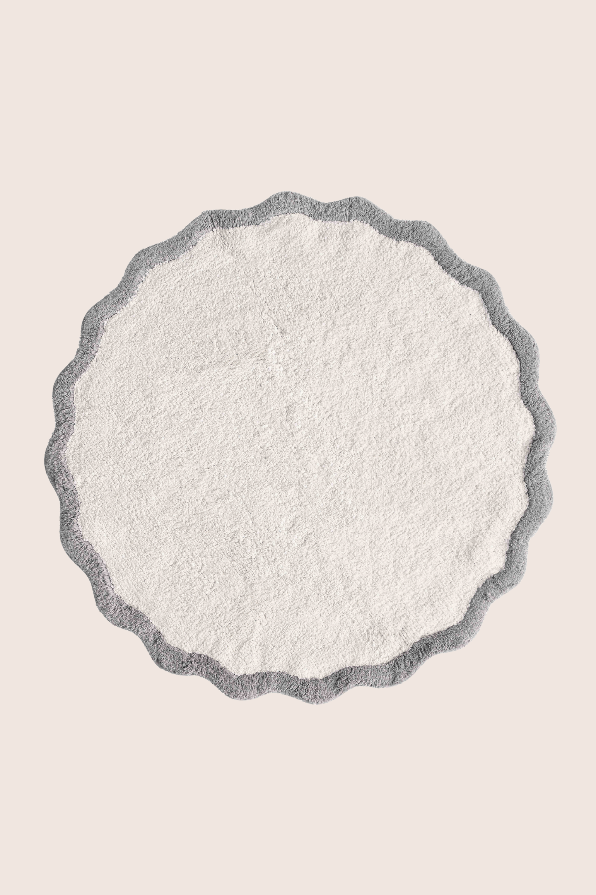İRYA-Scallop Yuvarlak Banyo Paspası Bambu 90X90 Gri-Paspas-4-fleurdirect.live