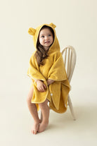 İRYA-Tiny Bear Organik Pamuk Çocuk Panço Hardal-Panço-1-fleurdirect.live
