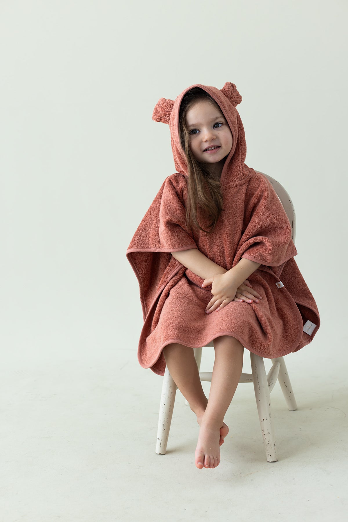 İRYA-Tiny Bear Organik Pamuk Çocuk Panço Kiremit-Panço-1-fleurdirect.live