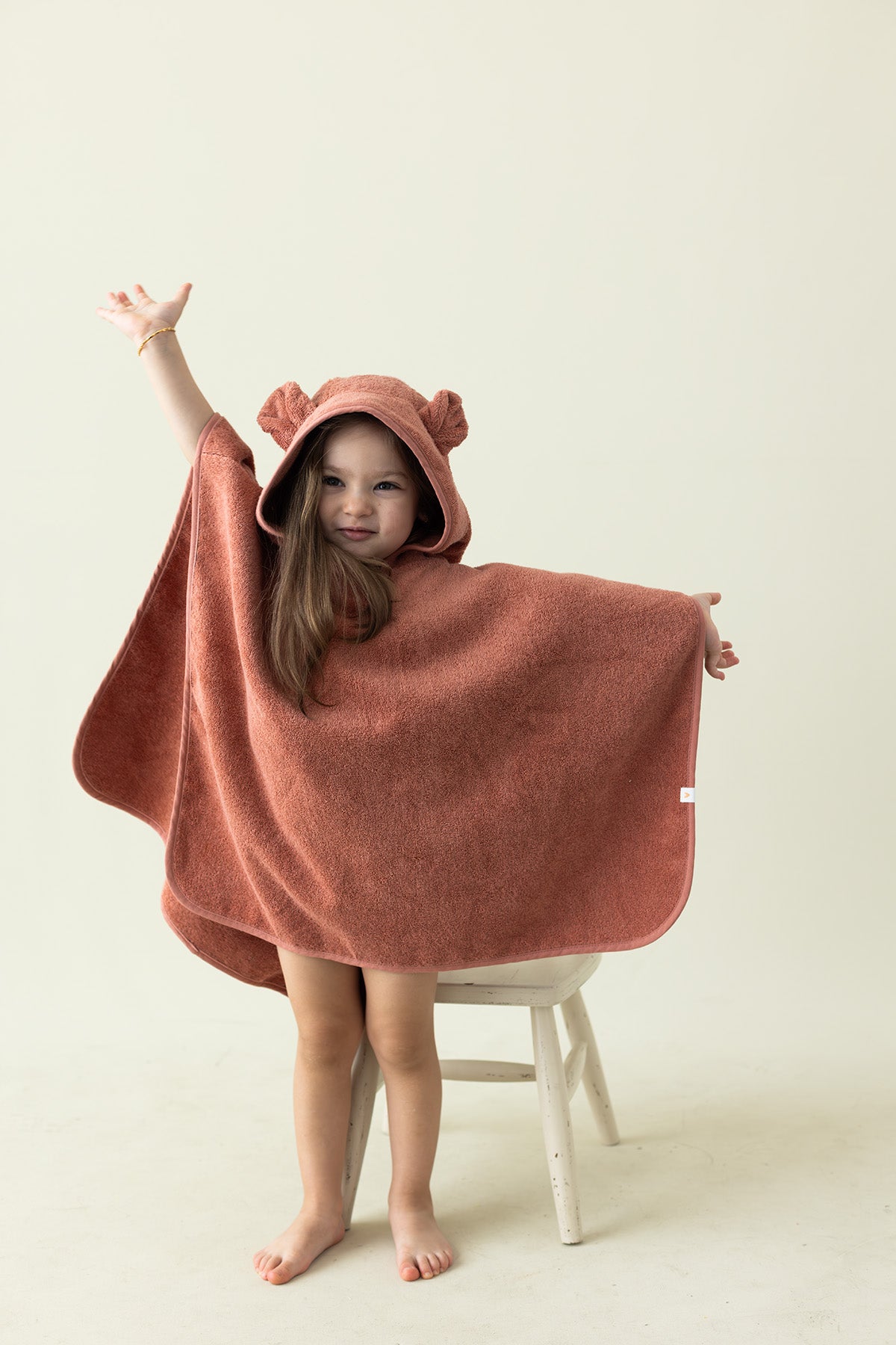 İRYA-Tiny Bear Organik Pamuk Çocuk Panço Kiremit-Panço-3-fleurdirect.live