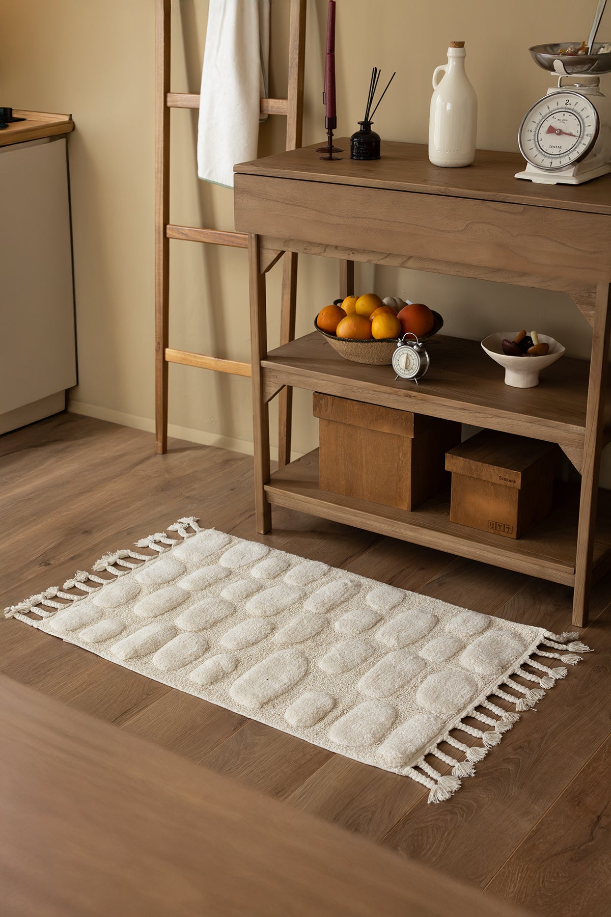 İRYA-Wall Tekli Banyo Paspası %100 Pamuk 60X100 Cm Ekru-Paspas-1-fleurdirect.live