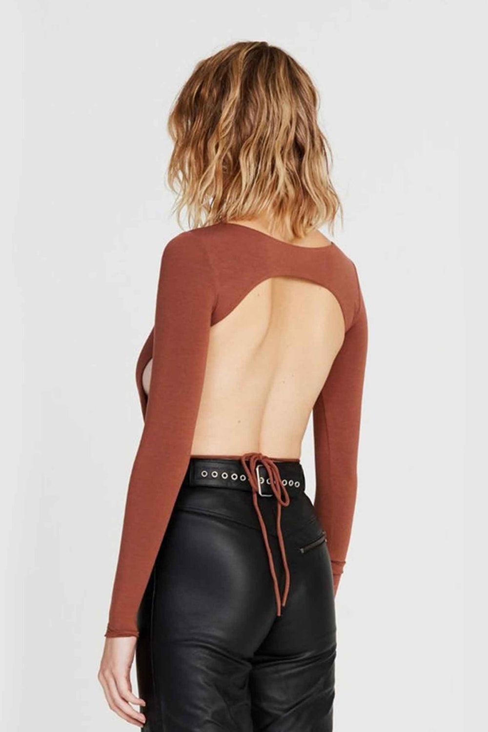 Iamnotbasic-Nicole Kahverengi Bodysuit-Top-2-fleurdirect.live