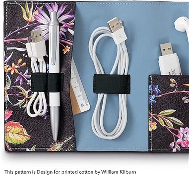 If-If V & A Bookaroo Tech Tidy Kablo Düzenleyici Kilburn Black Floral-Kitap Ayracı-2-fleurdirect.live