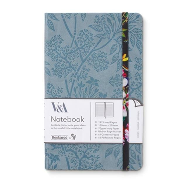 If V & A Bookaroo A5 Journal Çizgili Defter Kilburn Black Floral