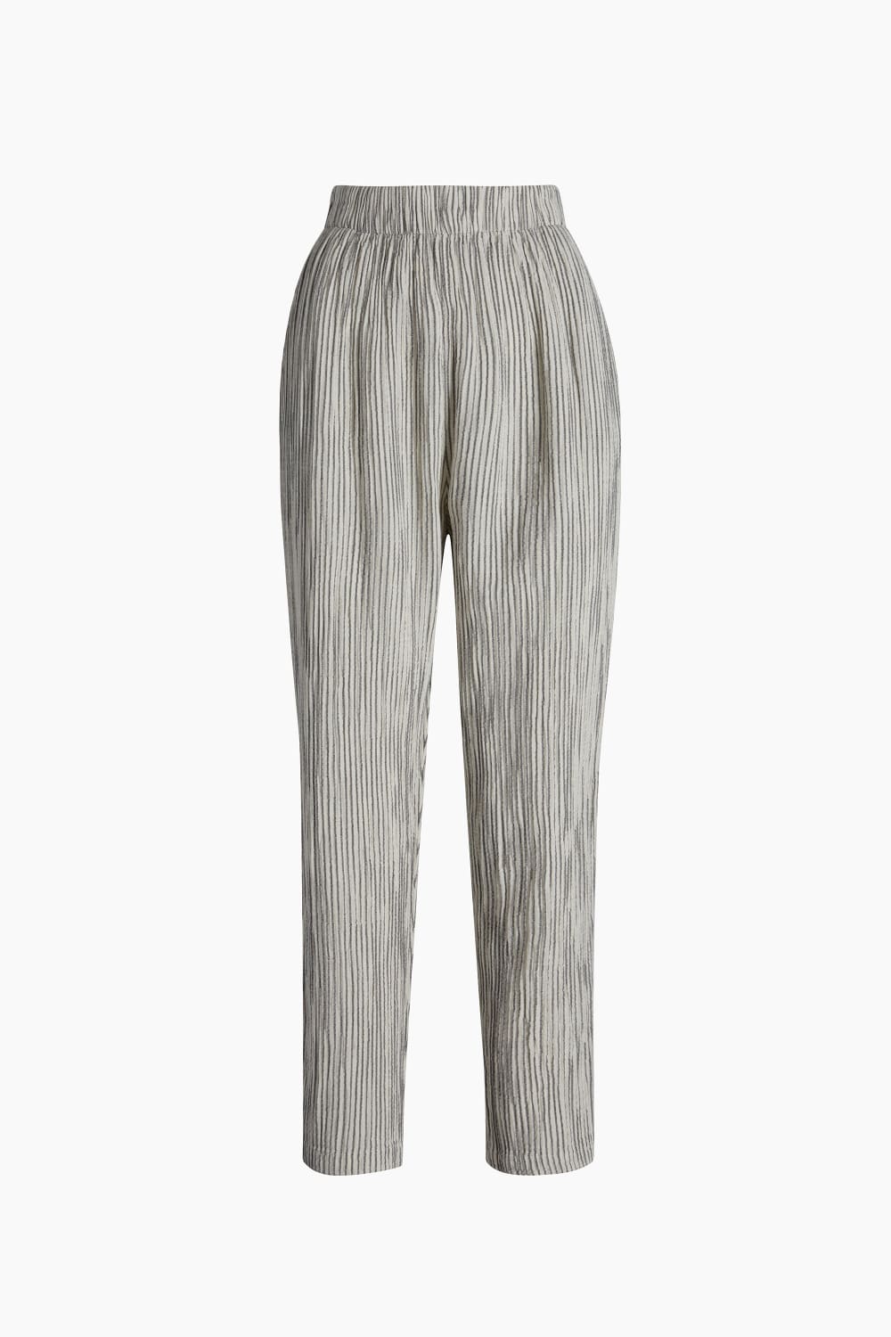 İkikız-Crinkle Çizgili Slouchy Pantolon-Pantolon-1-fleurdirect.live