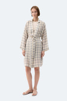 İkikız-Gri Ekose Kimono-Kimono-3-fleurdirect.live