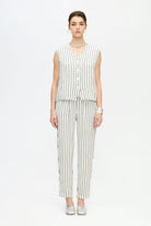 İkikız-Lacivert Çizgili Slouchy Pantolon-Pantolon-1-fleurdirect.live
