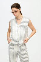 İkikız-Lacivert Çizgili Slouchy Pantolon-Pantolon-4-fleurdirect.live