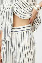 İkikız-Lacivert Çizgili Slouchy Pantolon-Pantolon-5-fleurdirect.live