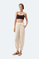 İkikız-Natürel Keten Slouchy Pantolon-Pantolon-1-fleurdirect.live