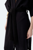 İkikız-Siyah Keten Kimono-Kimono-3-fleurdirect.live