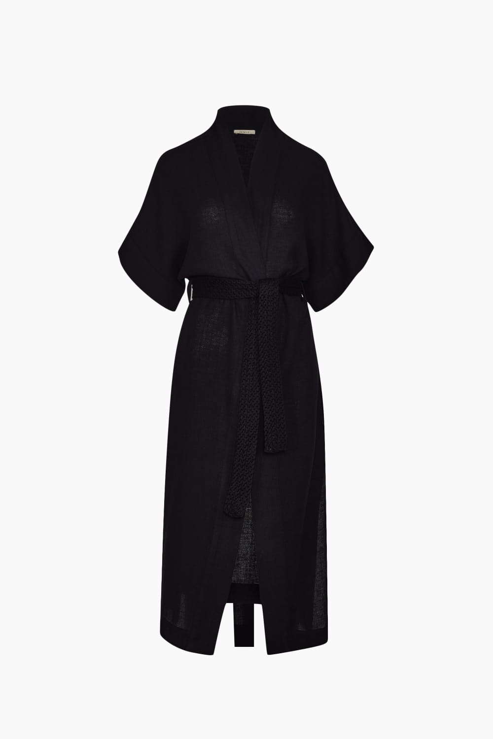 İkikız-Siyah Keten Kimono-Kimono-4-fleurdirect.live