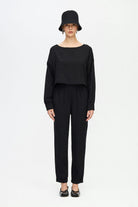 İkikız-Siyah Slouchy Pantolon-Pantolon-1-fleurdirect.live