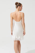 İpek Kıramer-Diamond Silk Short Chemise Ecru-Gecelik-5-fleurdirect.live