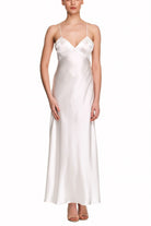 İpek Kıramer-Soprano Silk Long Chemise Ecru-Gecelik-1-fleurdirect.live