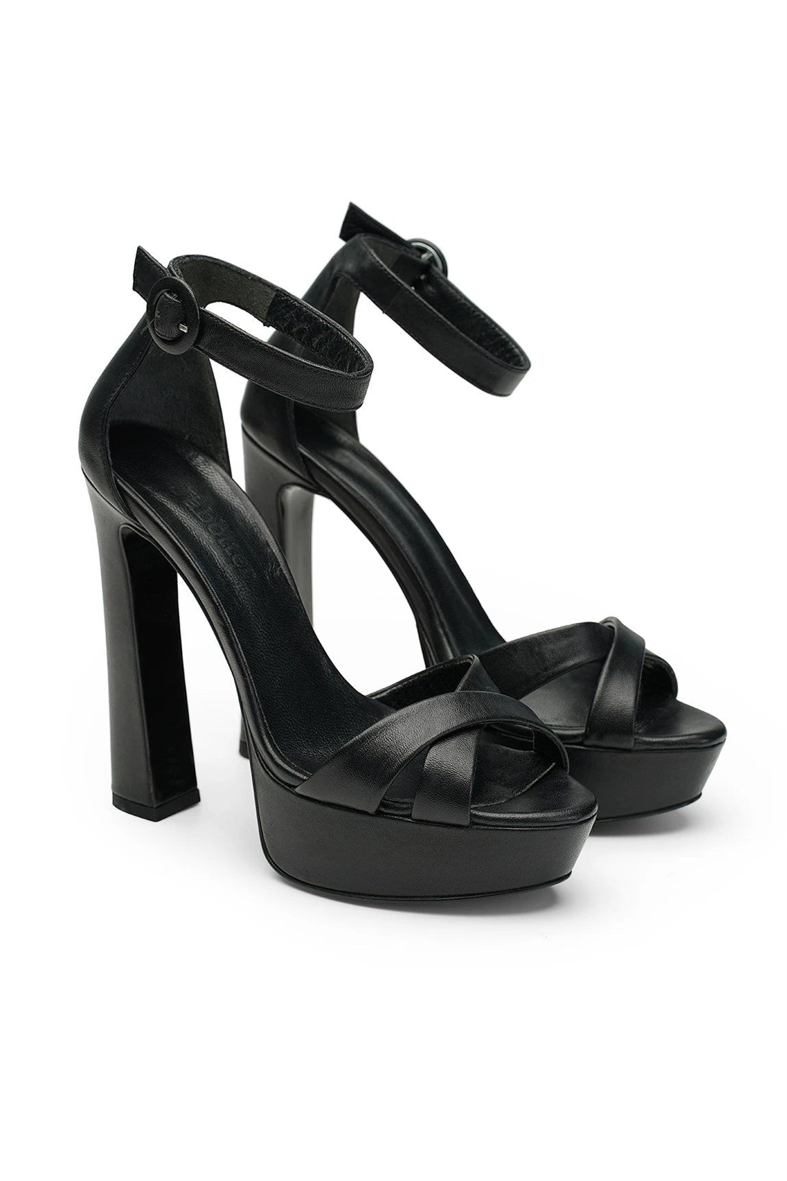 Cross Deri 14 Cm Platform Topuklu Ayakkabı