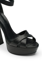 Cross Deri 14 Cm Platform Topuklu Ayakkabı