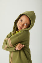 JayJayJumpie-3'ü Bir Arada Dönüşebilir Hoodie Çıkarılabilir Dirsek Parçalı Kapüşonlu Çocuk Sweatshirt | Haki-Sweatshirts & Hoodies-4-fleurdirect.live
