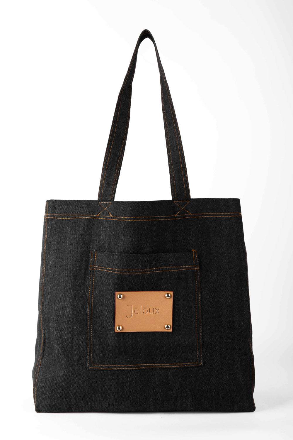 Jeloux-Denim Black Kot Omuz Çantası 54cm X 46cm X 15cm-Omuz Çantası-1-fleurdirect.live