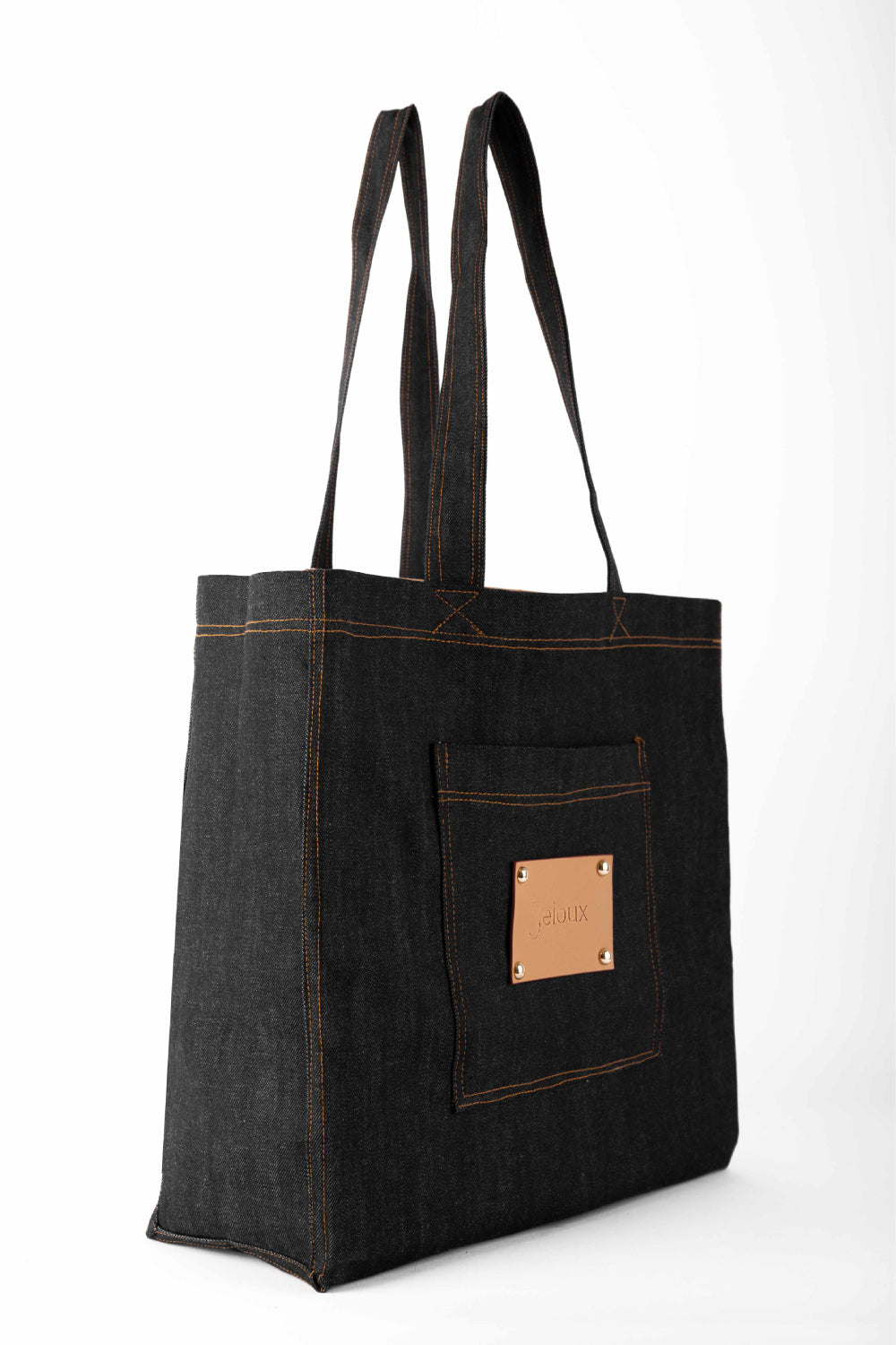 Jeloux-Denim Black Kot Omuz Çantası 54cm X 46cm X 15cm-Omuz Çantası-2-fleurdirect.live