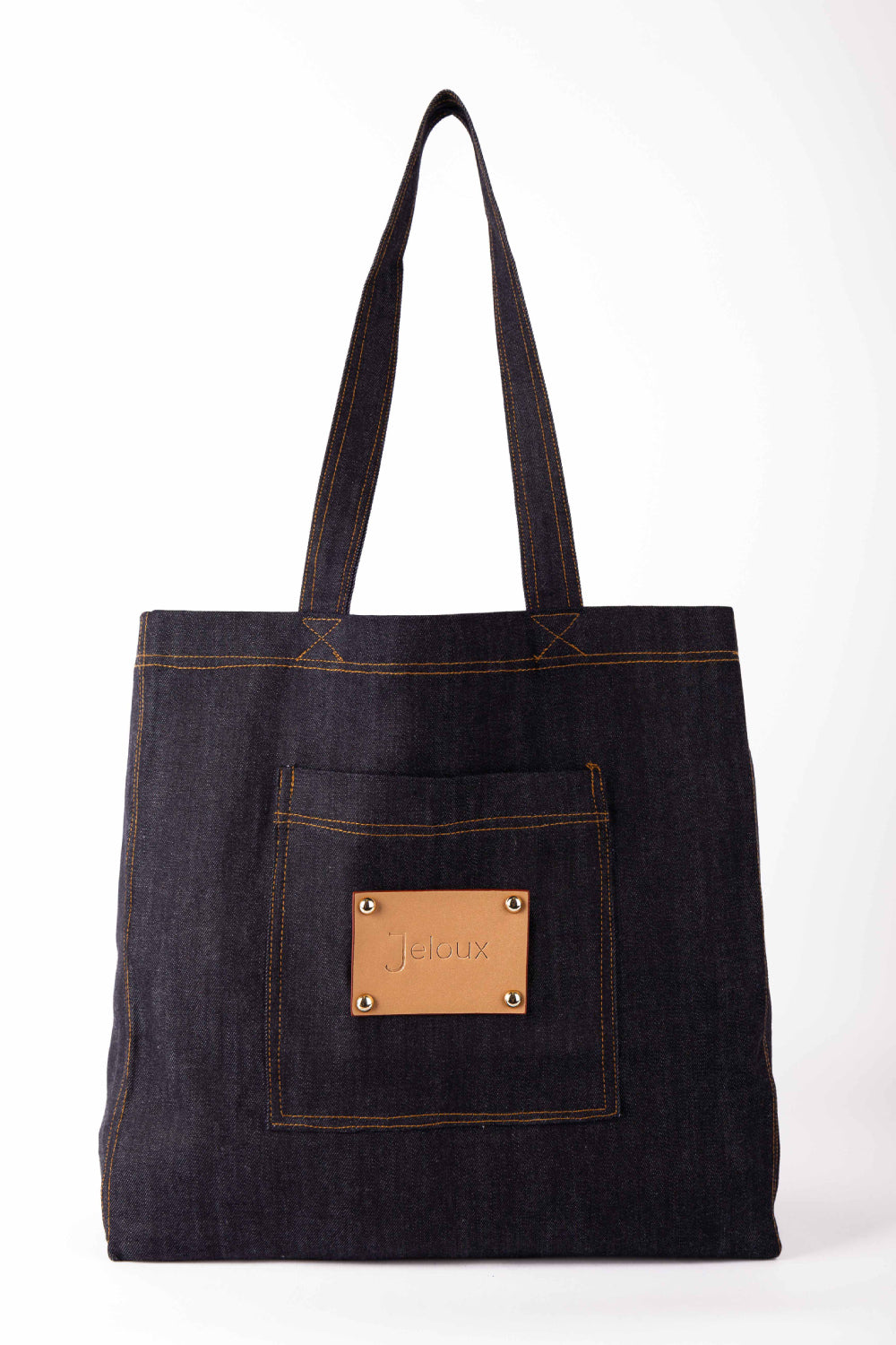 Jeloux-Denim Dark Blue Kot Omuz Çantası 54cm X 46cm X 15cm-Omuz Çantası-1-fleurdirect.live