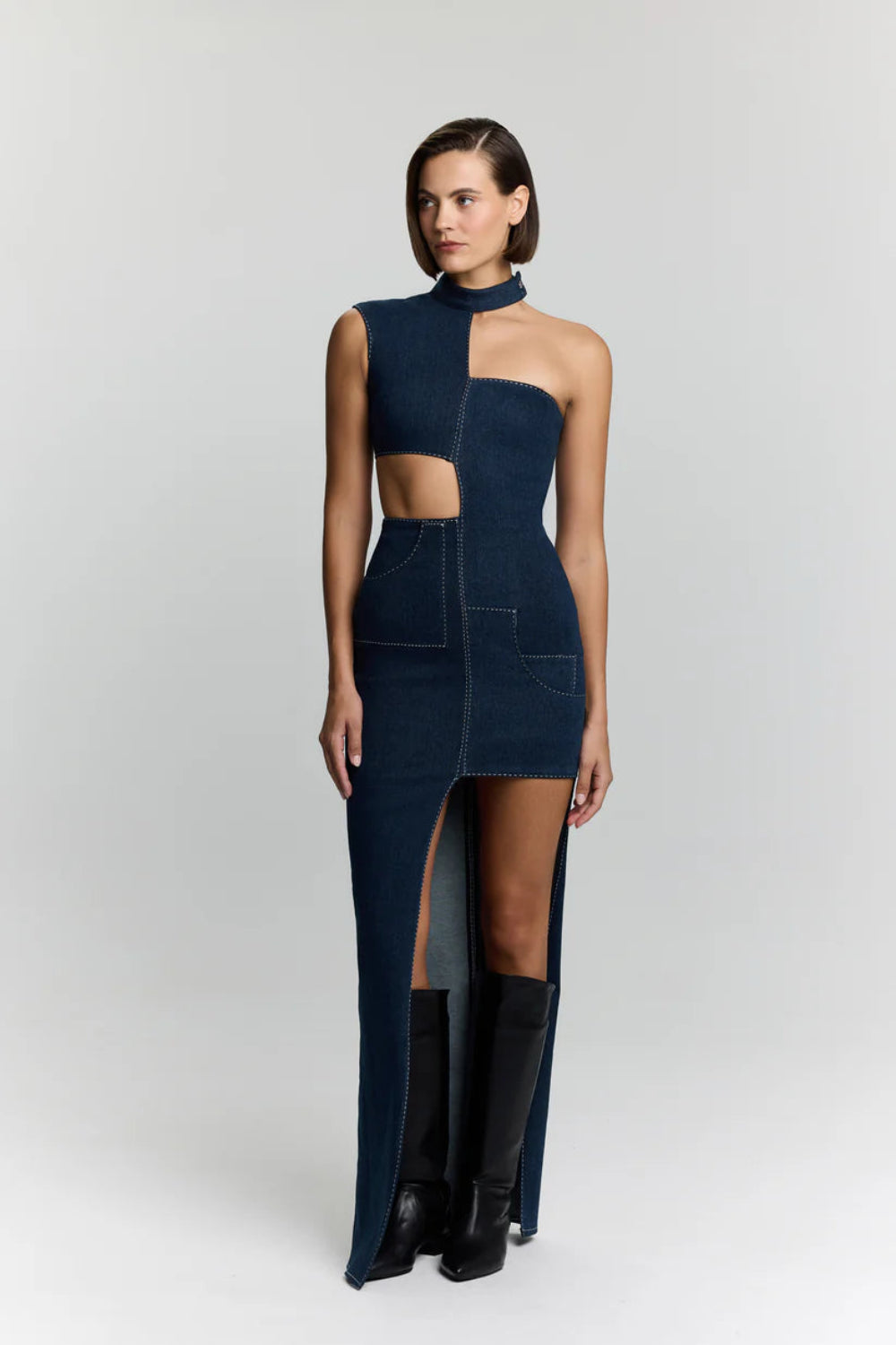 Jendue-Ivy Denim Dress-Elbise-1-fleurdirect.live