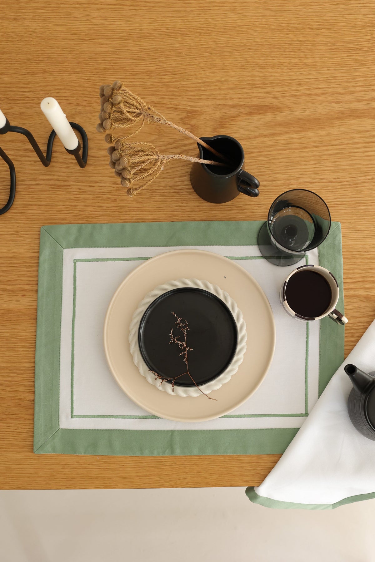KM Home Collection-2'li Set Mint Amerikan Servis-Sunum Aksesuarları-1-fleurdirect.live
