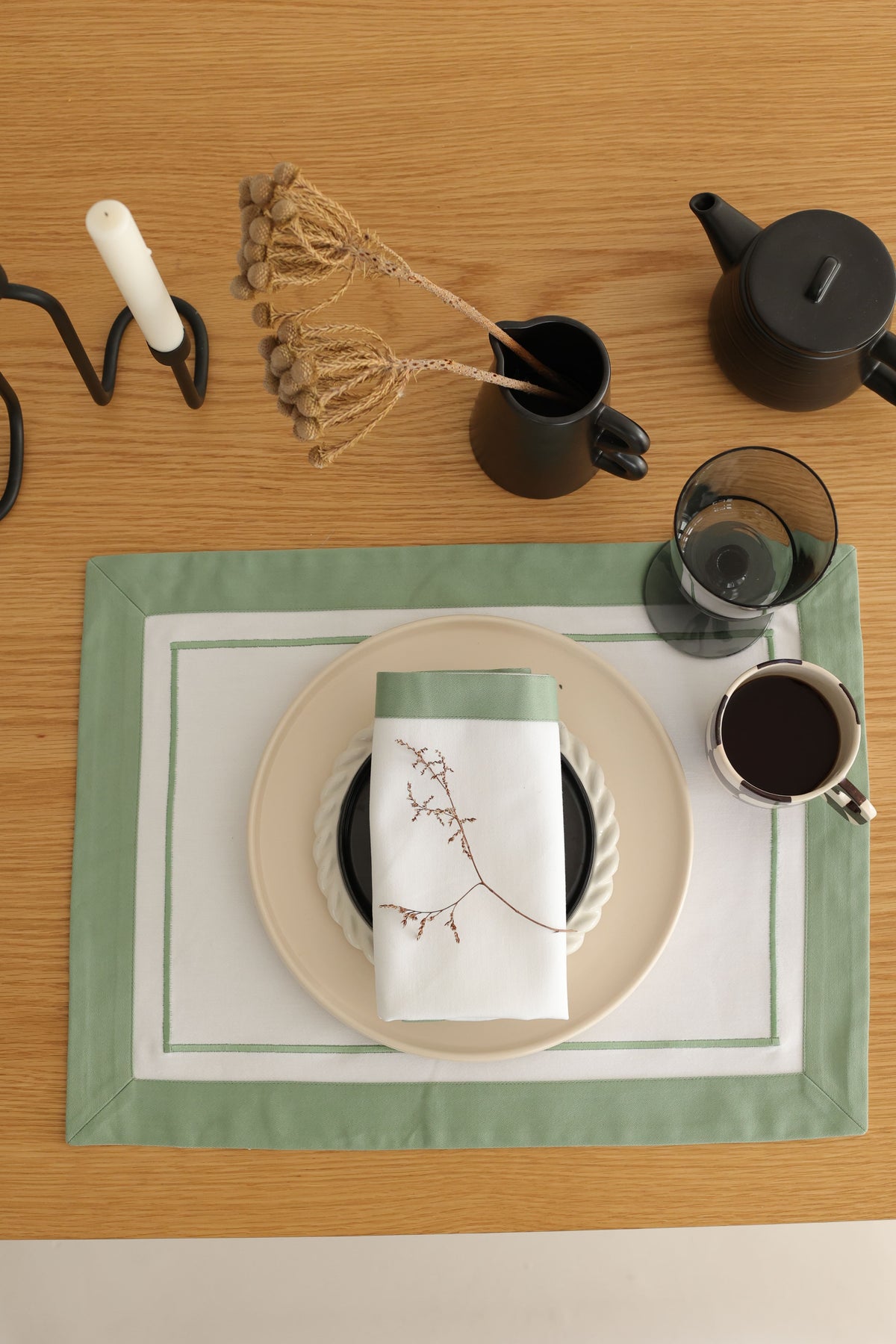 KM Home Collection-2'li Set Mint Amerikan Servis-Sunum Aksesuarları-2-fleurdirect.live